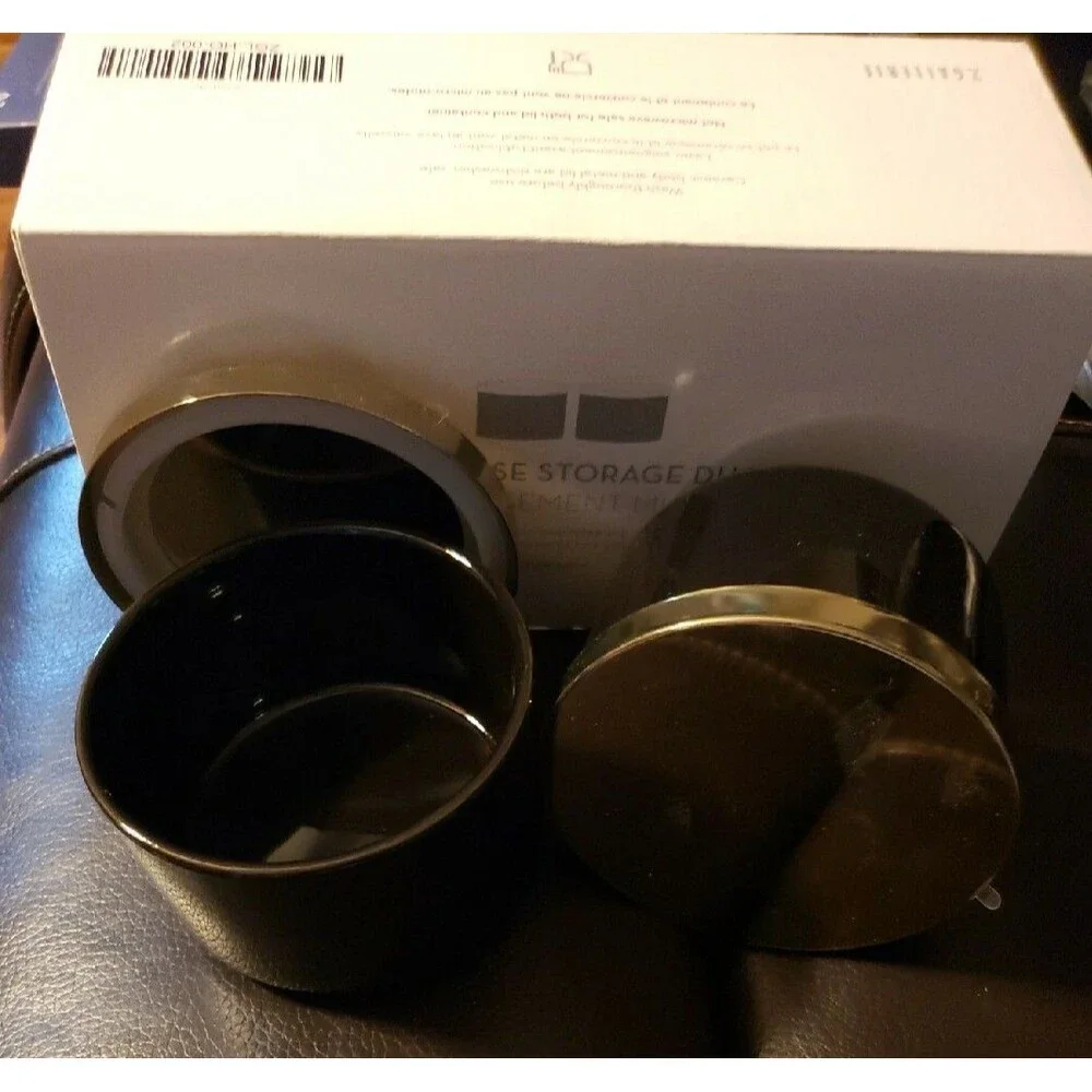 Z Gallerie, Multi Use Storage Duo, 2 Ceramic Canisters With Metal Lids-New